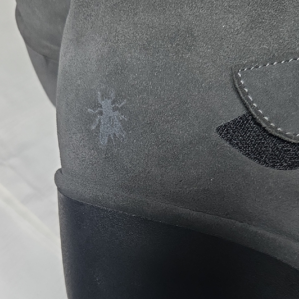 FLY LONDON Charcoal Suede Wedge Boots - Picture 3 of 9